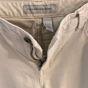 Chico's Platinum Denim Cream Ankle Jeans